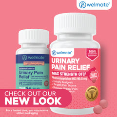 WELMATE Pain Relief - Phenazopyridine 99.5mg, 36 Tablets (Generic AZO)