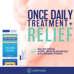 WELMATE Skin Care - 0.1% Adapalene Gel, 1.6oz (Generic Differin) (Pack of 2)