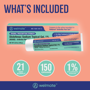 WELMATE Pain Relief, 1% Diclofenac Sodium Topical Gel, 150g (Generic Voltaren)