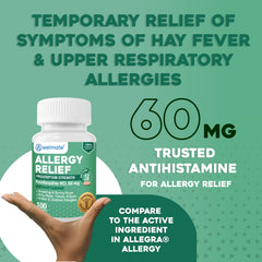 WELMATE Allergy Relief - Fexofenadine  60mg, 100 Tablets (Generic Allegra)