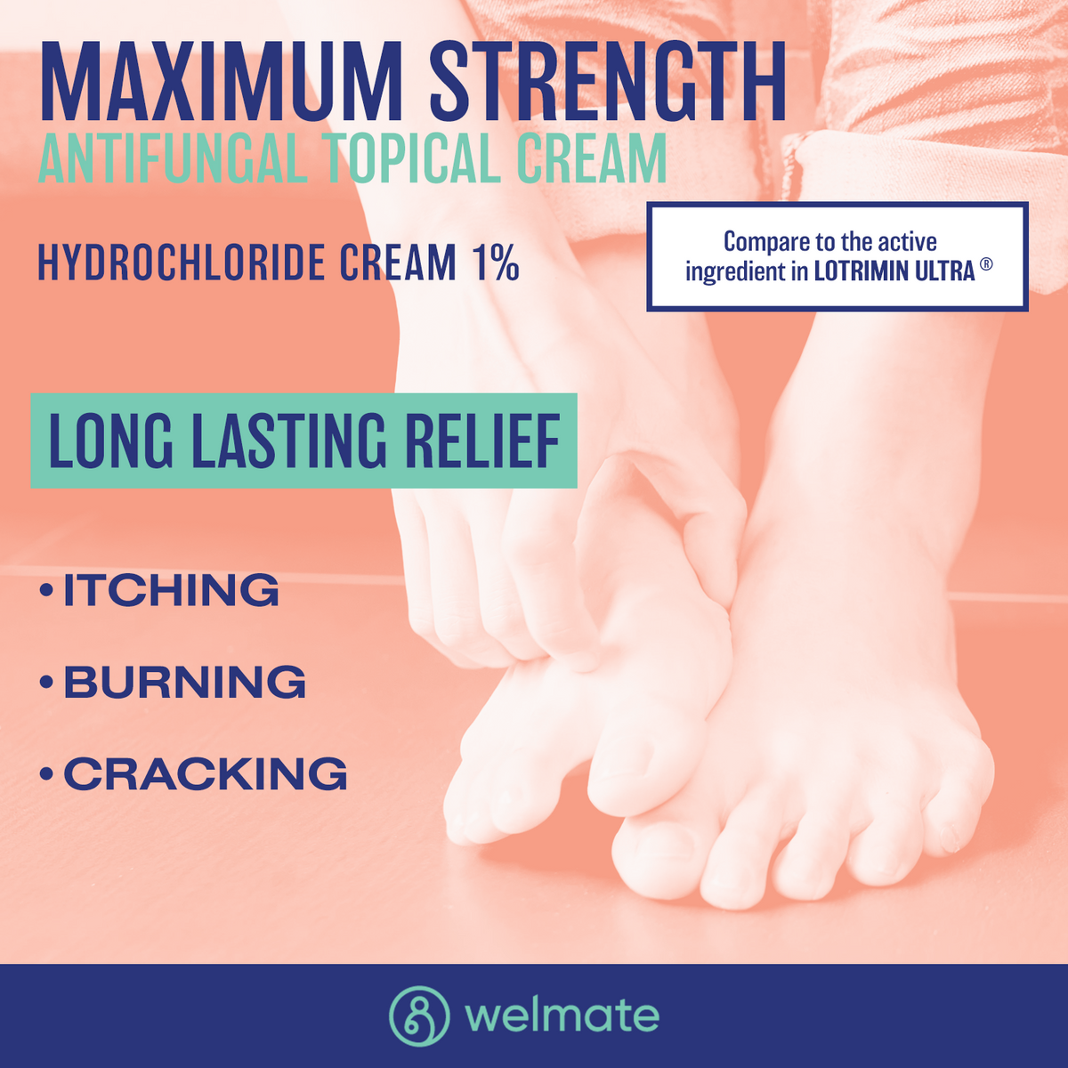 WELMATE Antifungal - 1% Butenafine Cream, 1oz (Generic Lotrimin) (Pack ...