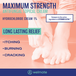 WELMATE Antifungal, 1% Butenafine Cream, 1oz (Generic Lotrimin)