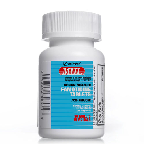 MHL Acid Reducer - Famotidine 10mg, 90 Tablets (Generic Pepcid AC)