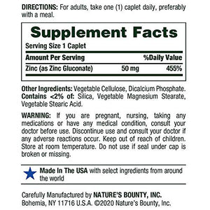 NATURE'S BOUNTY Supplements & Health - Zinc 50mg, 400 Caplets