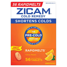Zicam Cold Remedy RapidMelts Citrus Flavor Quick Dissolve Tablets, 56 Count Homeopathic Pre-Cold Medicine for Shortening Colds
