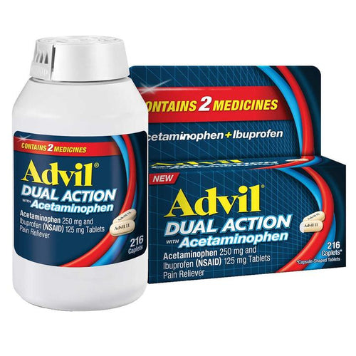 Advil Dual Action Coated Caplets, 216 ct.