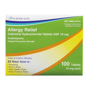 ALLERGY RELIEF | Cetirizine Hydrochloride 10MG 100 COUNT TABLETS