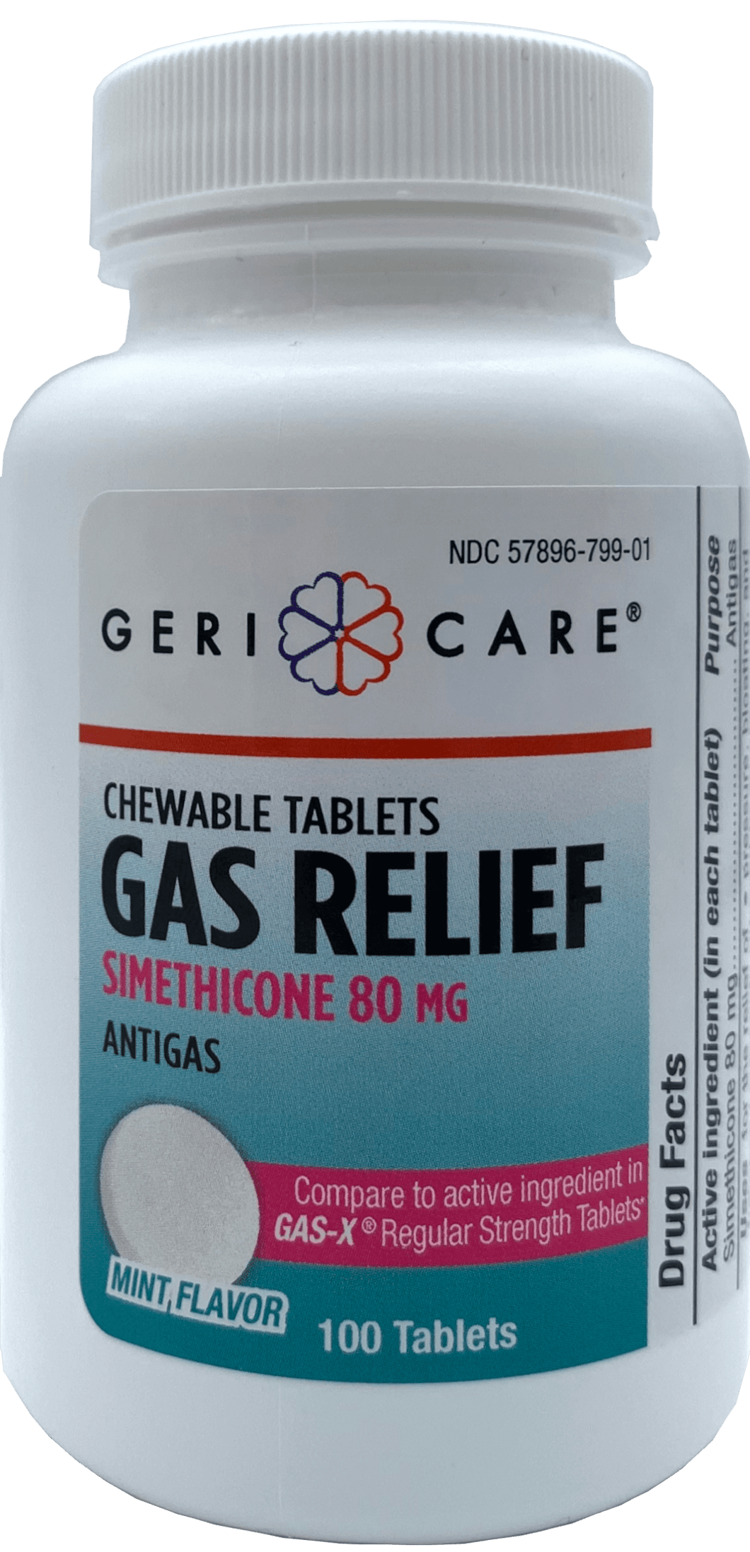 Geri-Care Simethicone 80 mg 100 Chewable Tablets