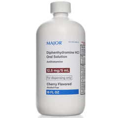 MAJOR Allergy Relief - Diphenhydramine Oral Solution 12.5mg/5 mL, 16 oz