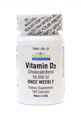 NIVAGEN Supplements & Health - Vitamin D3 50,000 IU, 100 Capsules