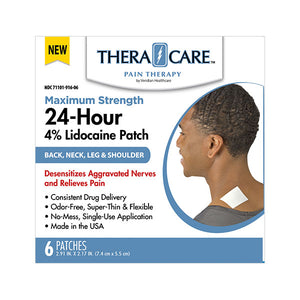 THERACARE LIDOCAINE 4% 24-HOUR PATCH | 6 COUNT | MAXIMUM STRENGTH