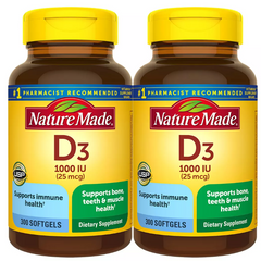 NATURE MADE Supplements & Health - Vitamin D3 1000 IU (25mcg), 2 x 300 Softgels