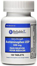 Reliable 1 Extra Strength Acetaminophen USP 500 mg 100 Count Tablets