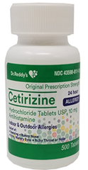 DR REDDY'S Allergy Relief - Cetirizine 10mg, 500 Tablets (Generic Zyrtec)