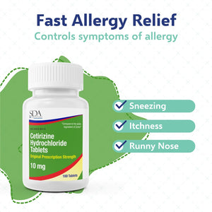 Allergy Relief Cetirizine HCL 10mg 100 count Tablets