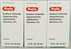 RUGBY Eye Care - Sodium Chloride Ophthalmic Solution Eye Drop 5%, 15mL (Pack of 3)