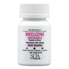 SDA LABS Nausea Relief - Meclizine 25mg, 100 Chewable Tablets (Generic Bonine)