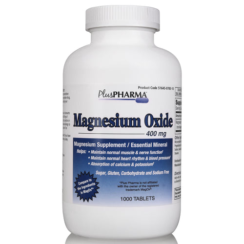 Magnesium Oxide 400 mg 1000 Count Tablets