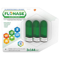 FLONASE Allergy Relief - Fluticasone 50mcg, 18.2 mL Nasal Spray (Pack of 3)