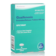 AUROHEALTH Cough & Cold - Guaifenesin 600mg, 40 Tablets (Generic Mucinex)