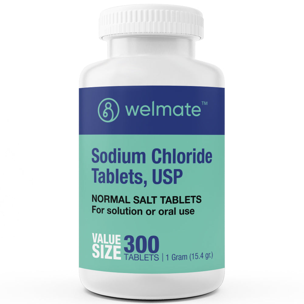 Sodium Chloride 1 Gram (15.4gr.) | Normal Salt Tablets | 300 Count