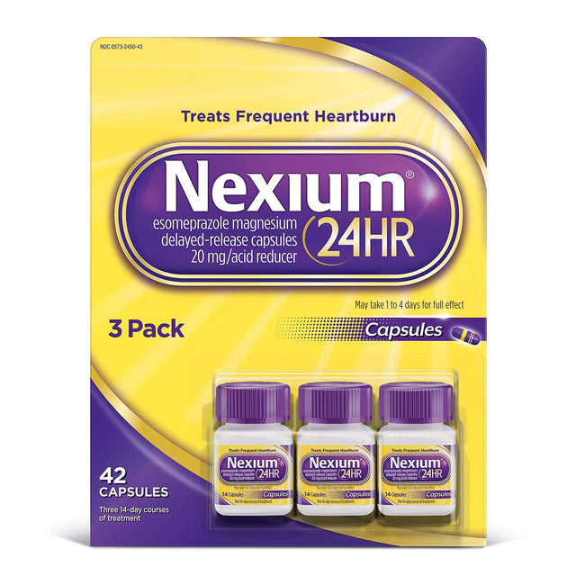 NEXIUM Acid Reducer - Esomeprazole 20mg, 14 Capsules (Pack of 3)