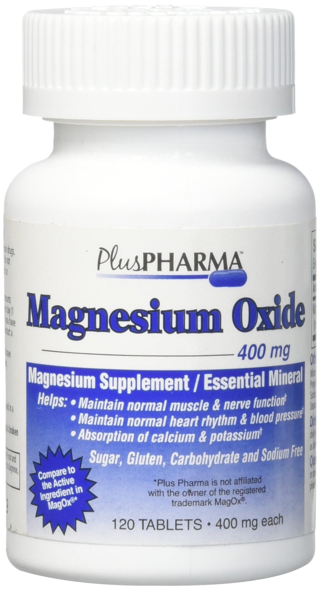 Magnesium Oxide 400mg 120 Count Tablets Essential Mineral