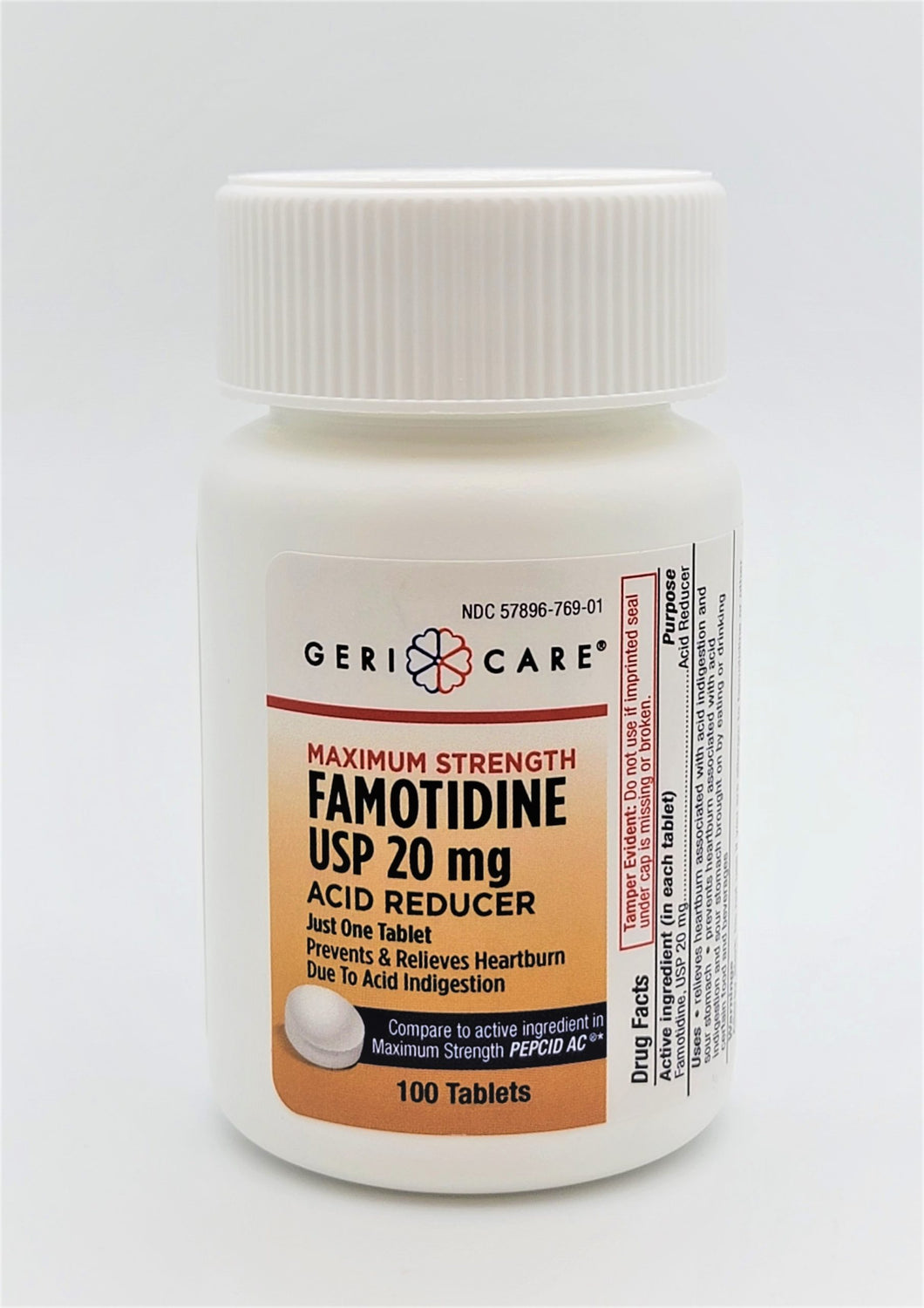 Famotidine, USP 20 mg Acid Reducer for Heartburn Relief, 100 Count Tablets