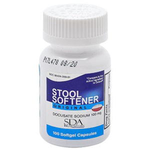 SDA Laboratories Docusate Sodium 100mg, 100 Count Softgel Capsules