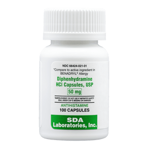 Diphenhydramine HCL 50 mg, 100 Capsules