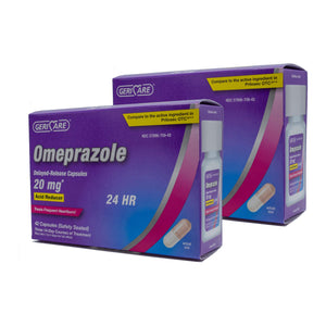 Omeprazole Delayed Release Capsules 20mg, Acid Reducer | 42 Count (Pack of 2)
