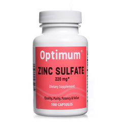 OPTIMUM Supplements & Health - Zinc Sulfate 220mg, 100 Capsules