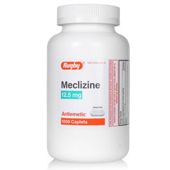 RUGBY Nausea Relief - Meclizine 12.5mg, 1000 Caplets (Generic Bonine)